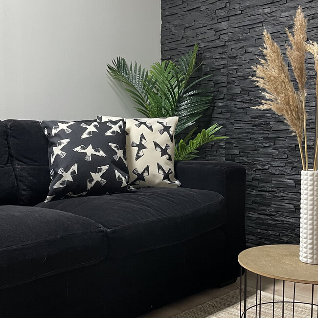 Sierkussen Black Birds | 45 x 45 cm | Katoen/Linnen