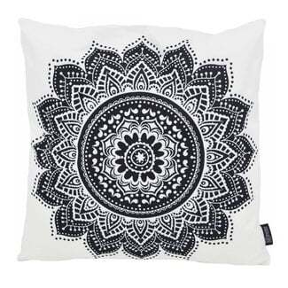 Gek op kussens! Sierkussen Black Mandala Lotus | 45 x 45 cm | Katoen/Polyester