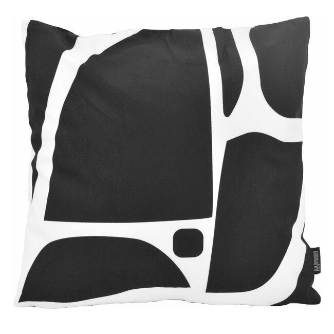 Sierkussen Black Shapes #2 | 45 x 45 cm | Katoen/Polyester
