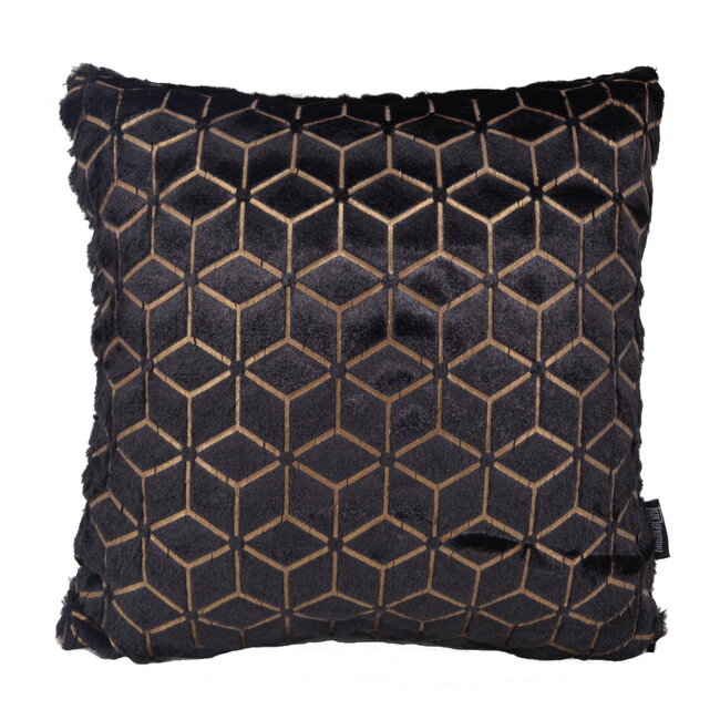 Sierkussen Black/Gold Geometric | 45 x 45 cm | Polyester