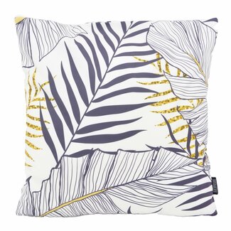 Gek op kussens! Sierkussen Blue Palm Leaves | 45 x 45 cm | Katoen/Polyester