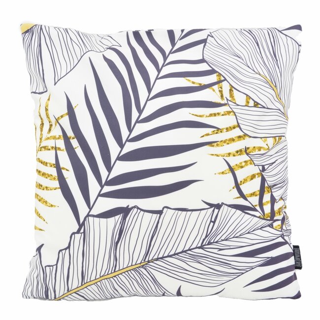 Sierkussen Blue Palm Leaves | 45 x 45 cm | Katoen/Polyester