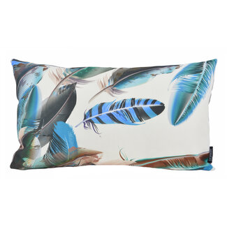 Gek op kussens! Sierkussen Blue/Green Peacock - Outdoor | 30 x 50 cm | Katoen/Polyester