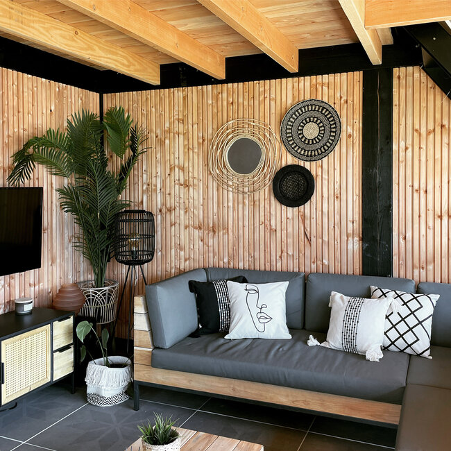 Sierkussen Boho Kaya Black | 40 x 40 cm | Katoen