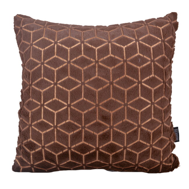 Sierkussen Brown/Gold Geometric | 45 x 45 cm | Polyester