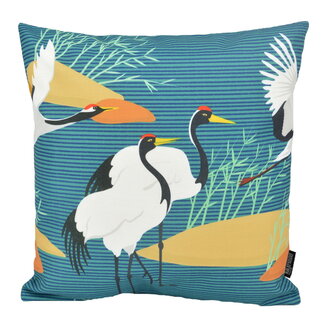 Sierkussen Crane Birds #2 - Outdoor | 45 x 45 cm | Katoen/Polyester