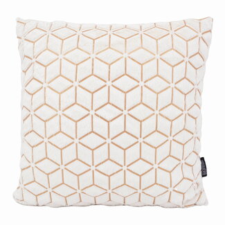 Gek op kussens! Sierkussen Cream/Gold Geometric | 45 x 45 cm | Polyester