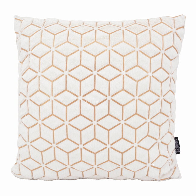 Sierkussen Cream/Gold Geometric | 45 x 45 cm | Polyester