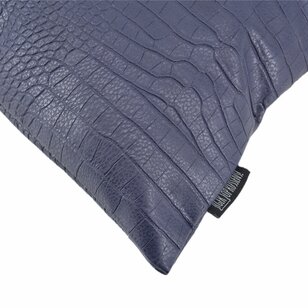 Sierkussen Croco Blauw | 45 x 45 cm | PU Leder