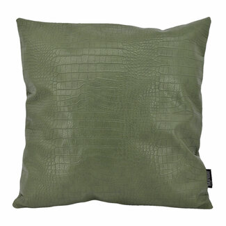 Gek op kussens! Sierkussen Croco Groen | 45 x 45 cm | PU Leder