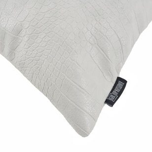 Sierkussen Croco Lichtgrijs | 45 x 45 cm | PU Leder