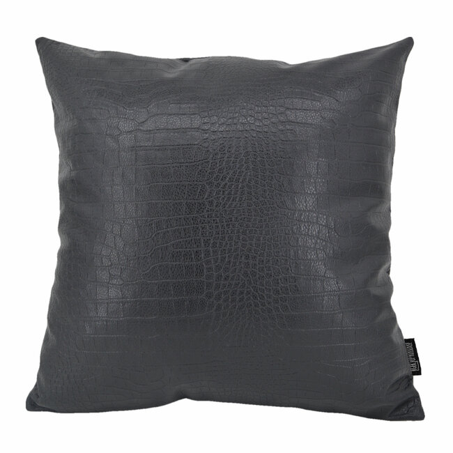 Sierkussen Croco Zwart | 45 x 45 cm | PU Leder