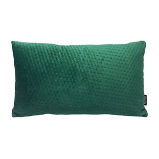 Gek op kussens! Sierkussen Dark Green Velvet Button Long | 30 x 50 cm | Velvet/Polyester