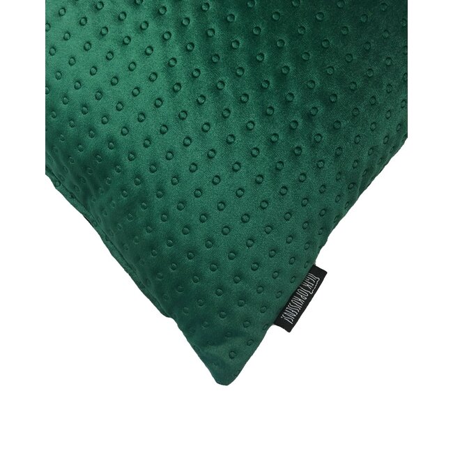 Sierkussen Dark Green Velvet Button Long | 30 x 50 cm | Velvet/Polyester