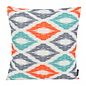 Sierkussen Diamond Oranje/Aqua - Outdoor | 45 x 45 cm | Katoen/Polyester