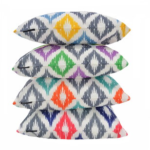 Sierkussen Diamond Oranje/Aqua - Outdoor | 45 x 45 cm | Katoen/Polyester