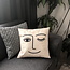 Sierkussen Funny Abstract Face | 45 x 45 cm | Katoen/Linnen