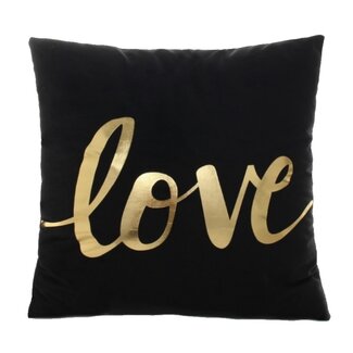 Gek op kussens! Sierkussen Gold Love | 45 x 45 cm | Katoen/Polyester