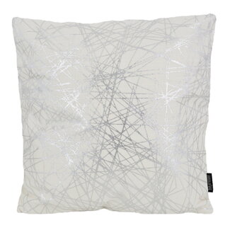 Gek op kussens! Sierkussen Isha Silver / White | 45 x 45 cm | Katoen