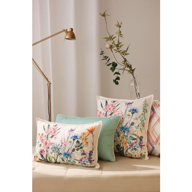 Sierkussen Jacquard Flowers | 45 x 45 cm | Jacquard/Katoen