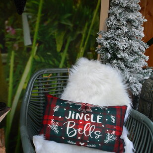 Sierkussen Jingle Bells Long | 30 x 50 cm | Katoen/Linnen