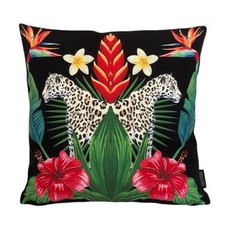 Gek op kussens! Sierkussen Leopard Hibiscus | 45 x 45 cm | Katoen/Polyester