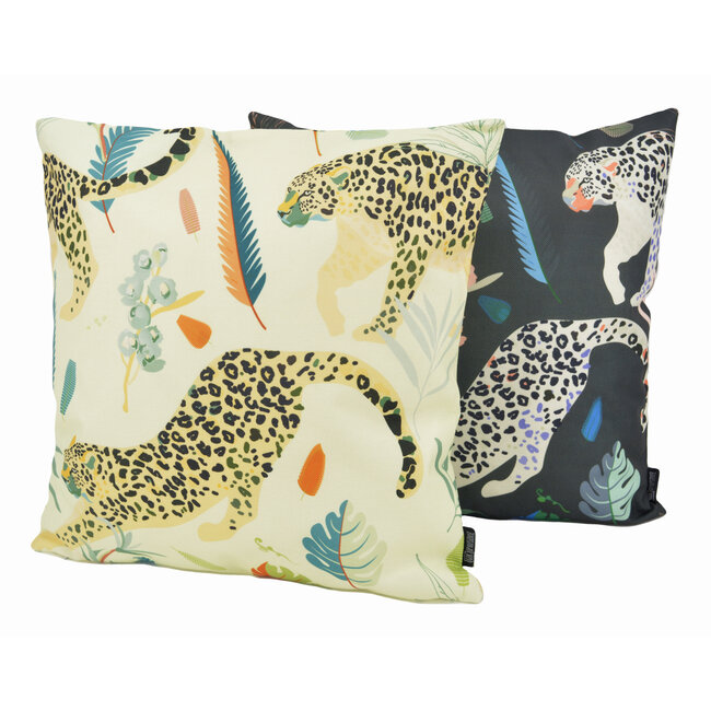 Sierkussen Luipaard Zwart - Outdoor | 45 x 45 cm | Katoen/Polyester