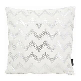 Gek op kussens! Sierkussen Lulu Silver / White | 45 x 45 cm | Katoen