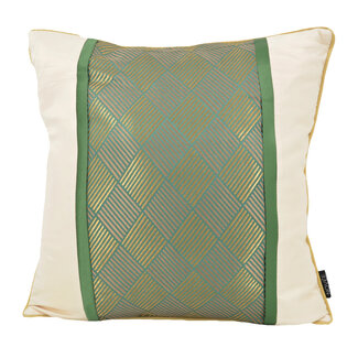 NOVÉE Sierkussen Luxury Beige / Green | 45 x 45 cm | Jacquard / Polyester