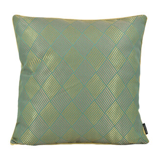 NOVÉE Sierkussen Luxury Checker Green | 45 x 45 cm | Jacquard / Polyester