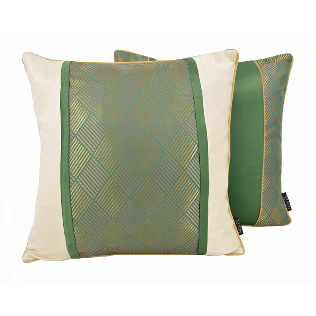Sierkussen Luxury Green / Gold | 45 x 45 cm | Jacquard / Polyester