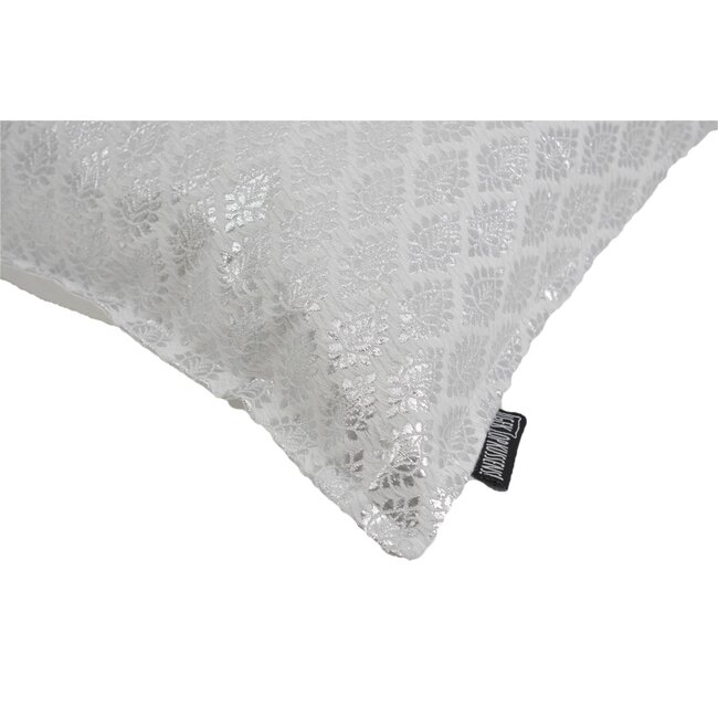 Sierkussen Maya White / Silver | 45 x 45 cm | Polyester