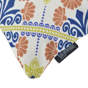 Sierkussen Mozaiek Oranje/Blauw - Outdoor | 45 x 45 cm | Katoen/Polyester