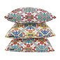 Sierkussen Mozaiek Oranje/Blauw - Outdoor | 45 x 45 cm | Katoen/Polyester