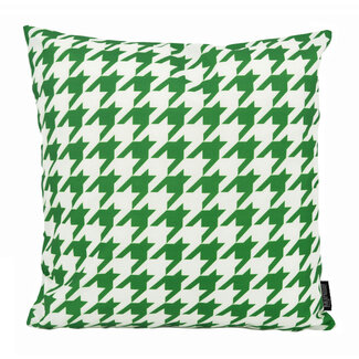 Gek op kussens! Sierkussen Pied-de-Poule Donkergroen - Outdoor | 45 x 45 cm | Katoen/Polyester