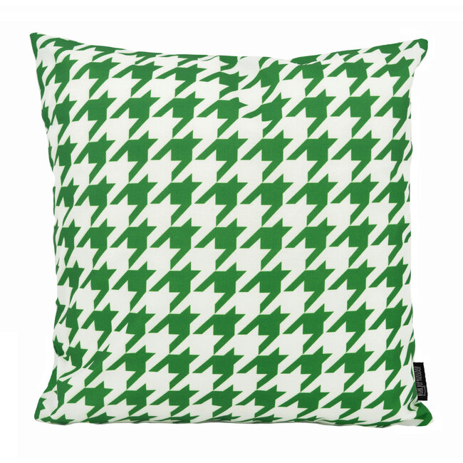 Sierkussen Pied-de-Poule Donkergroen - Outdoor | 45 x 45 cm | Katoen/Polyester