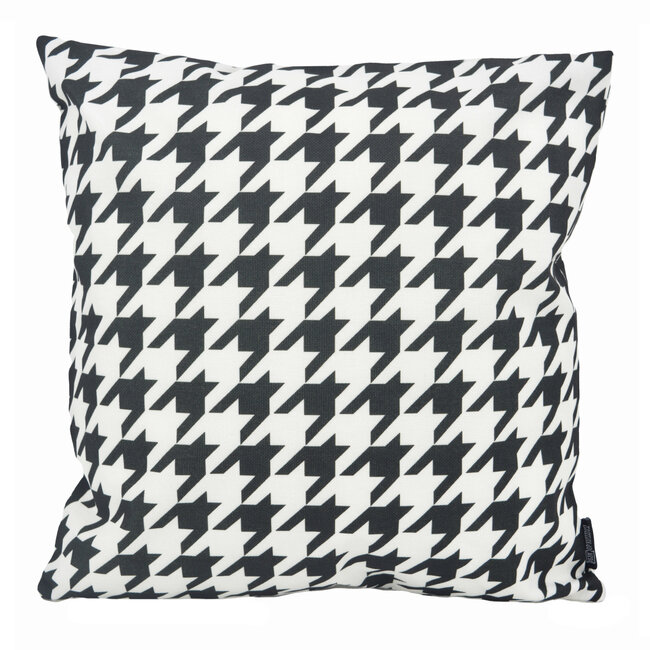 Sierkussen Pied-de-Poule Zwart - Outdoor | 45 x 45 cm | Katoen/Polyester