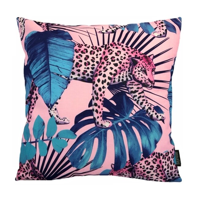 Sierkussen Pink Leopard | 45 x 45 cm | Katoen/Polyester