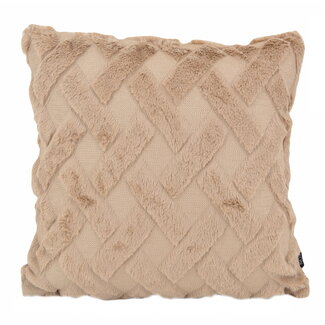 NOVÉE Sierkussen Pluche Fur Beige | 45 x 45 cm | Polyester