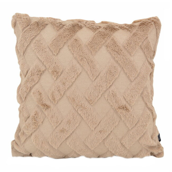 Sierkussen Pluche Fur Beige | 45 x 45 cm | Polyester