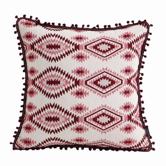 NOVÉE Sierkussen Pompom Aztec Boho | 45 x 45 cm | Katoen/Polyester