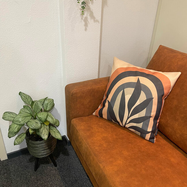 Sierkussen Rainbow Leaves | 45 x 45 cm | Katoen/Linnen