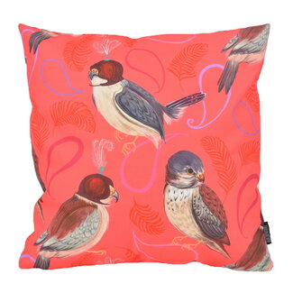 Gek op kussens! Sierkussen Red Love Birds - Outdoor | 45 x 45 cm | Katoen/Polyester