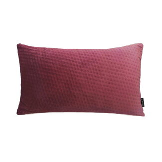 Gek op kussens! Sierkussen Red Velvet Button Long | 30 x 50 cm | Velvet/Polyester