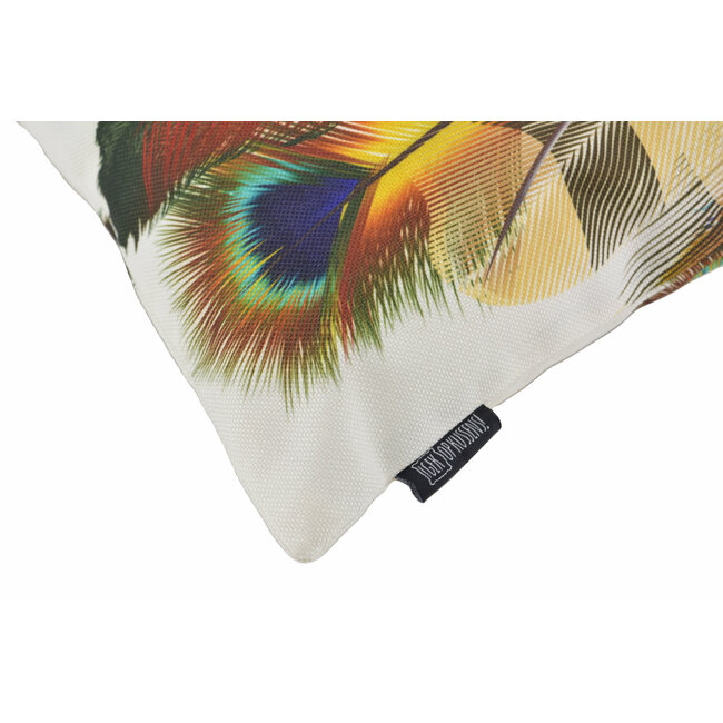 Sierkussen Red/Yellow Peacock - Outdoor | 30 x 50 cm | Katoen/Polyester