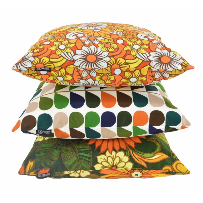 Sierkussen Retro Lou Flowers | 45 x 45 cm | Katoen/Polyester