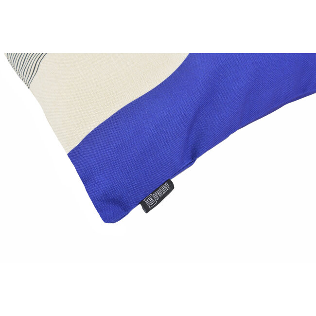Sierkussen Royal Blue Abstract | 45 x 45 cm | Katoen/Linnen