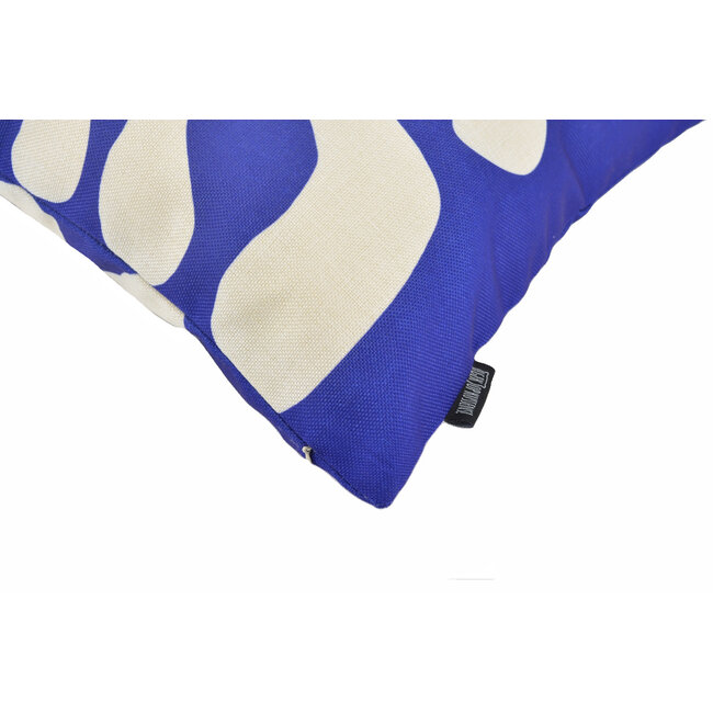 Sierkussen Royal Blue Coral | 45 x 45 cm | Katoen/Linnen