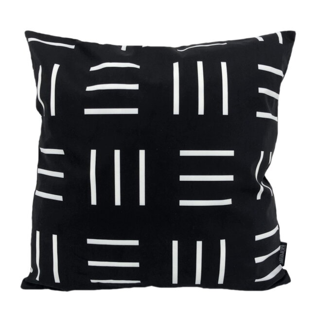 Sierkussen Senza Black/White #1 | 45 x 45 cm | Katoen/Polyester