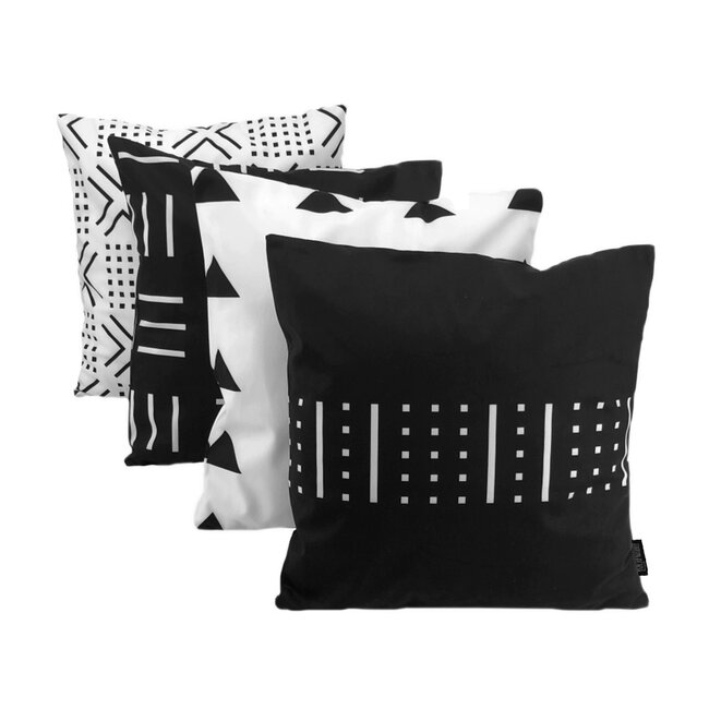 Sierkussen Senza Black/White #3 | 45 x 45 cm | Katoen/Polyester